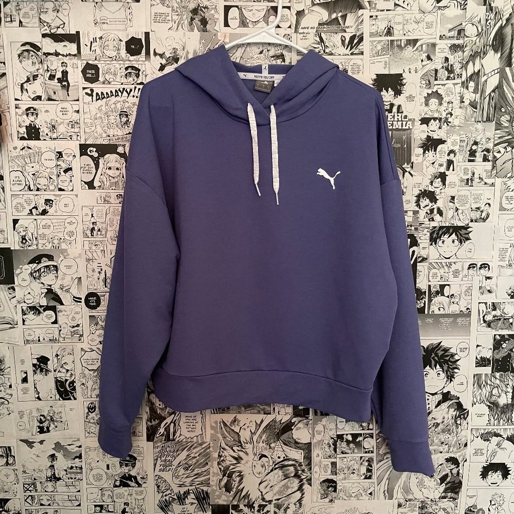 Purple Puma Crop Sweatshirt